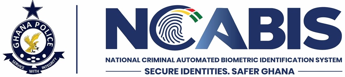 Ghana Police Service, NCABIS. National Criminal Automated Biometric Identification System. Secure identities. Safer Ghana.
